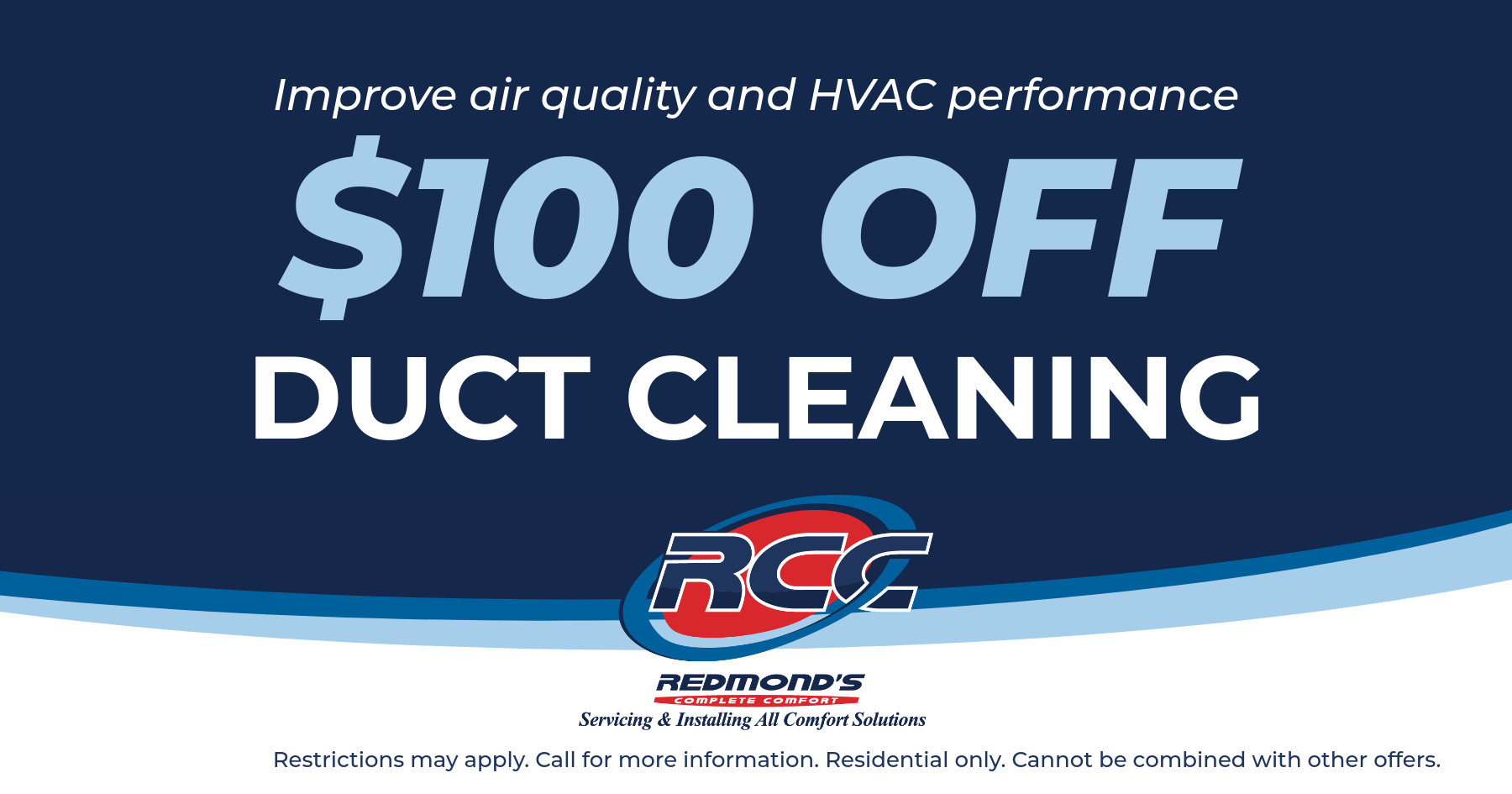 $100 OFF Duct Cleaning.