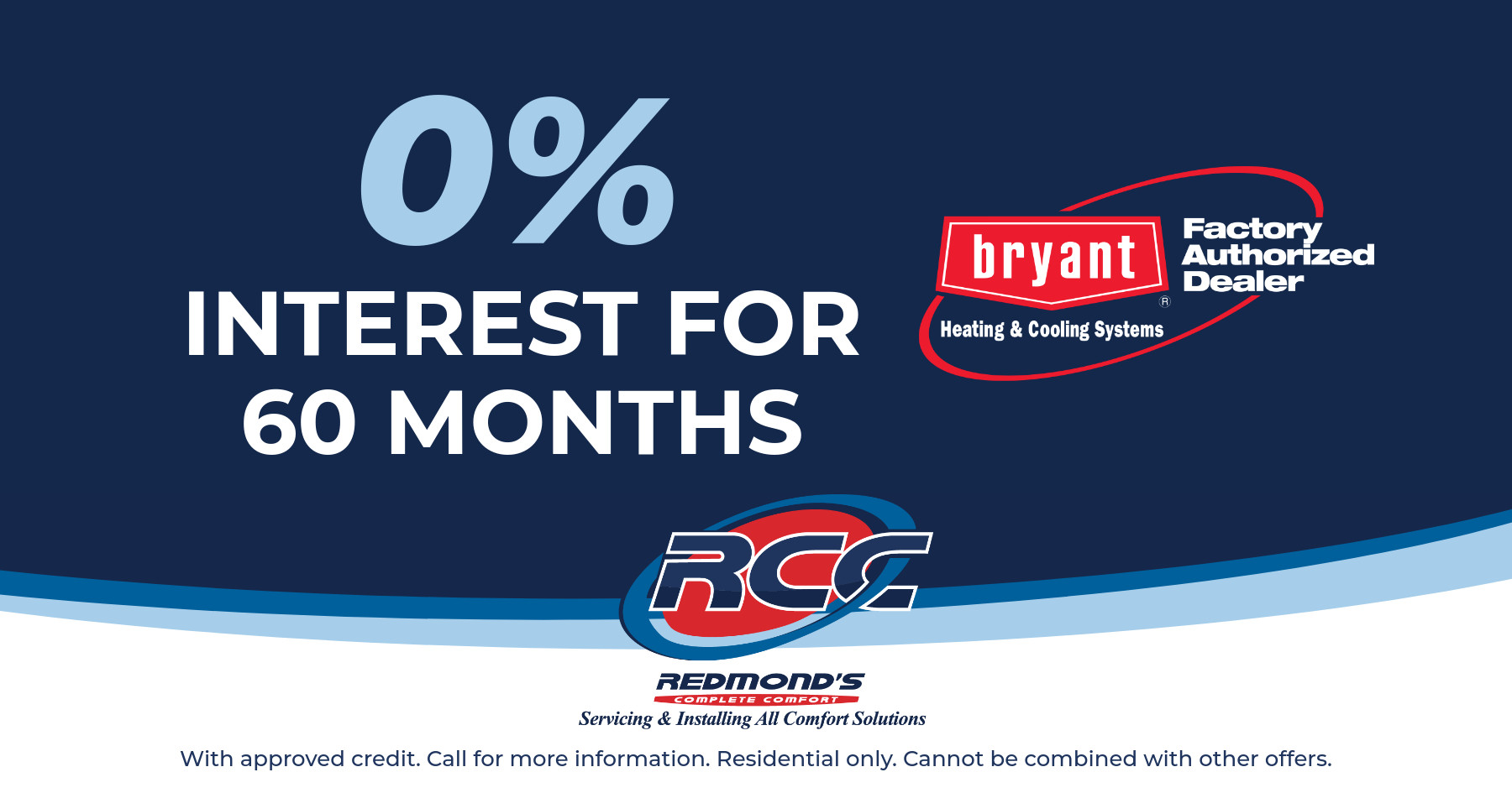 0% Interest for 60 Months.